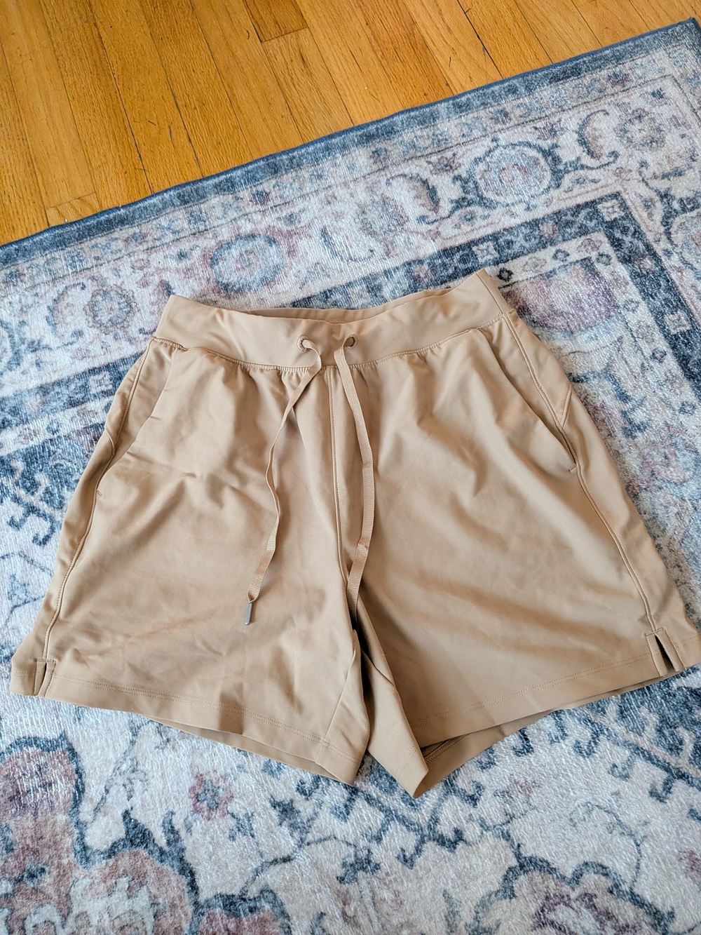 Men's Tan Drawstring Athletic Shorts